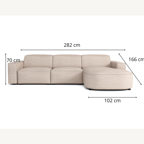 Olio Selezione Sofa w kształcie litery L Tkanina Raven 30